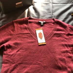 Burgundy V-Neck Sweater